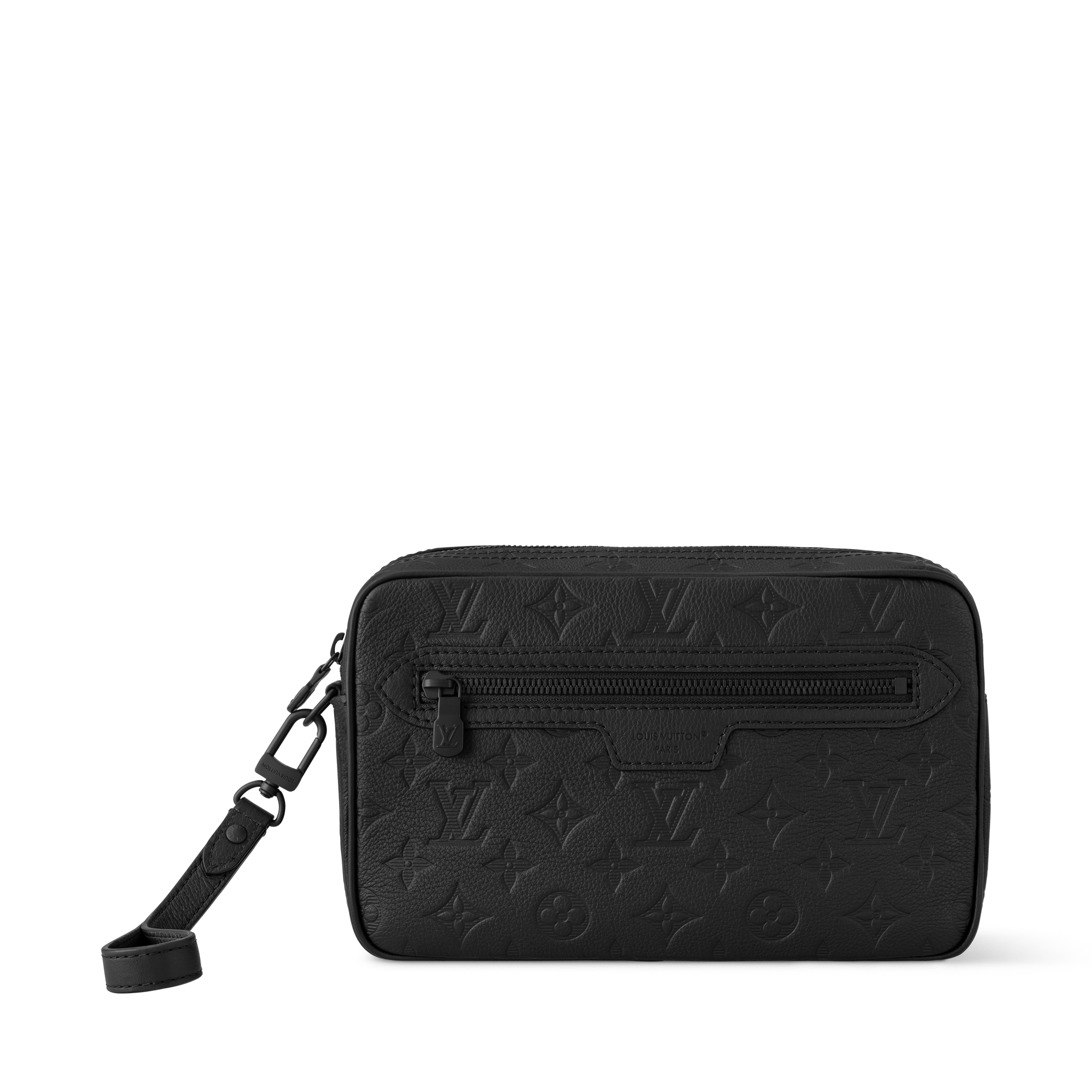 Louis Vuitton ブラック ケース Pochette Kasai Monogram Shadow Leather - Men Small Leather Goods
